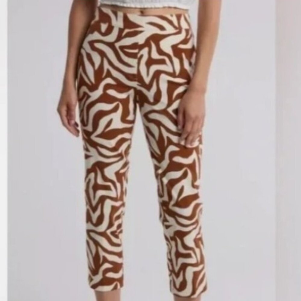 NWPT Spanx On the Go Zebra Printed Slim Ankle Pant Size Small $138